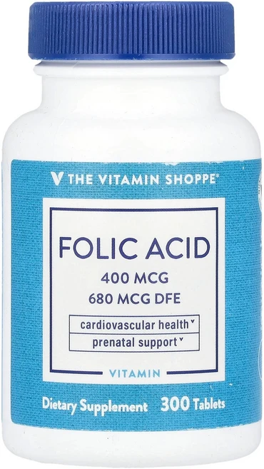 The Vitamin Shoppe 더 비타민 샵 폴릭애씨드 680mcg DFE 300 태블릿 엽산 영양제, The Vitamin Shoppe 더 비타민 샵 폴릭애, 1개, 300정 - 쿠팡