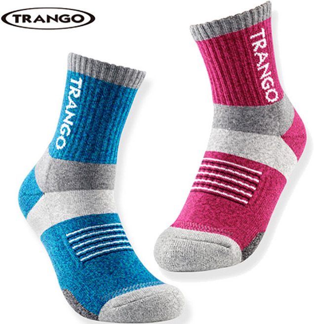 쿠션감좋은 이중바닥 적용 트랑고 컴피 여자 남자 등산 양말, 남-블루, 1개