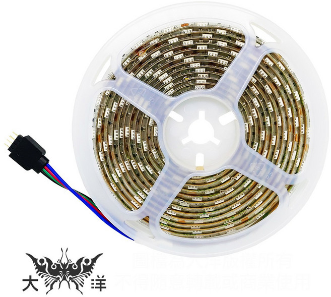 大洋國際電子 5050 LED白底扁條燈, 七彩光, 1M, 1個