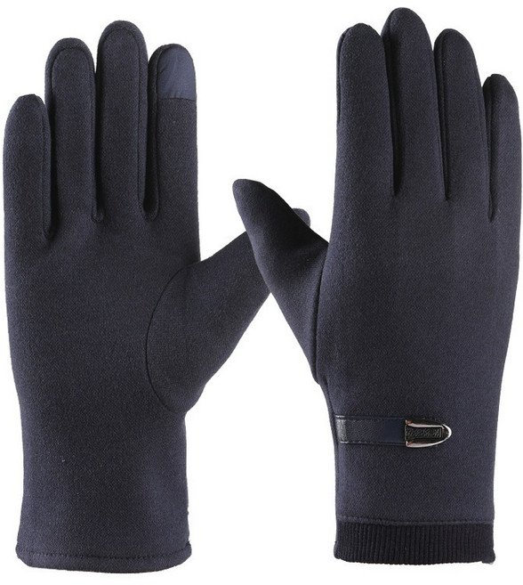 麂皮絨手套 加絨加厚觸屏防寒保暖