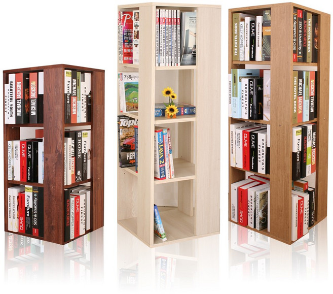 360도 돌아가는 유로 회전책장 3단 4단 장식장, 브라이트