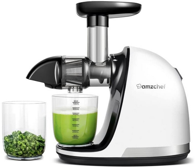 amzchef 慢磨榨汁機 ZM1501 型號 靜音設計 多色選擇, 白色