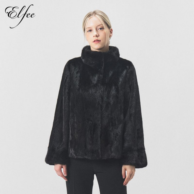 진도엘페 풀스킨 휘메일 밍크 후드재킷