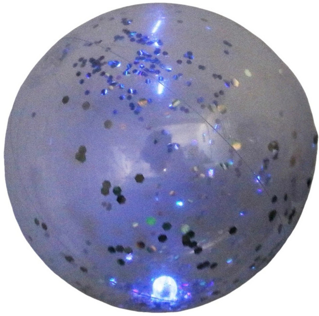 萱寶媽咪baby童裝館 兒童夏季沙灘球 - 彩色、西瓜造型充氣海灘球, 40公分銀色亮片燈球, 1個, 40cm