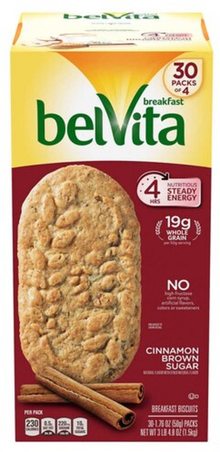 Nabisco 나비스코 벨비타 아침 비스킷 시나몬 브라운 슈가 50g x 30팩 Belvita