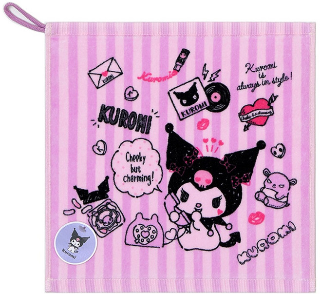 [산리오] 쿠로미 나염핸드 고리타올 귀여운 주방고리 어린이집수건 할로윈 락교 50g, 1개