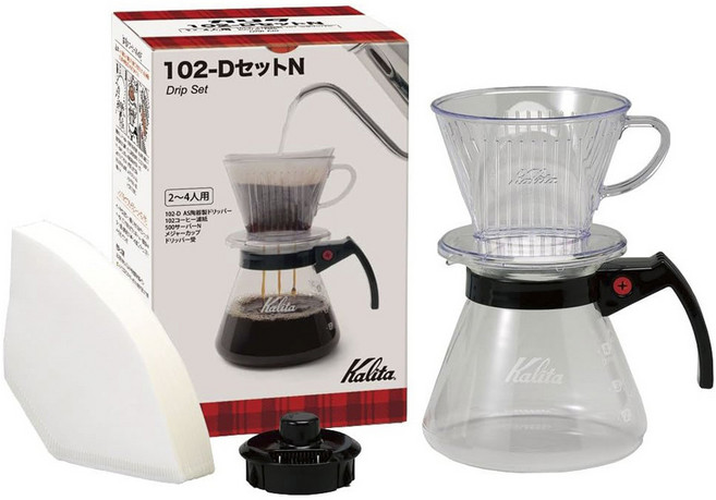 칼리타 102-D 핸드 드립 세트 N, 드리퍼+커피필터+500서버+메저컵+드리퍼받침, 1개, 500ml