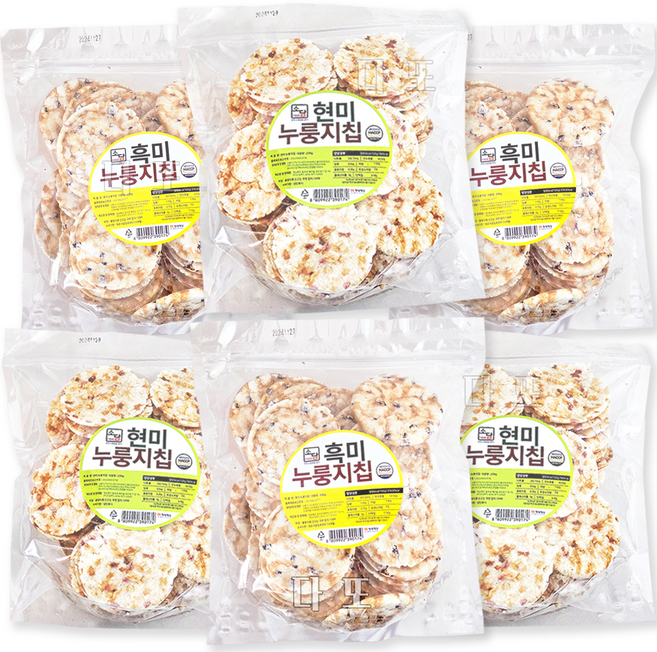 소담 현미누룽지칩(3봉) +흑미누룽지칩(3봉), 1세트, 1.2kg
