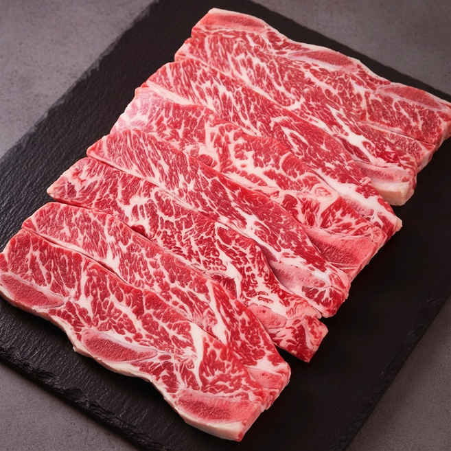 미국산 LA갈비 초이스등급 꽃갈비 명절 선물 세트 소고기 구이용 깔끔한 지방 제거, 1박스, 2kg