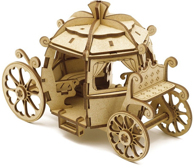 마이즈 탈것 호박마차 VE-11 목재 조립키트 친환경 MDF소재 국내제작 1개, 나무색, 58피스