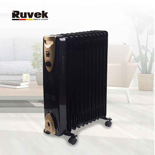 루베크 블랙 전기 라디에이터 전기히터 난로 11핀 RU-110BW 사무실 가정용 화장실 욕실
