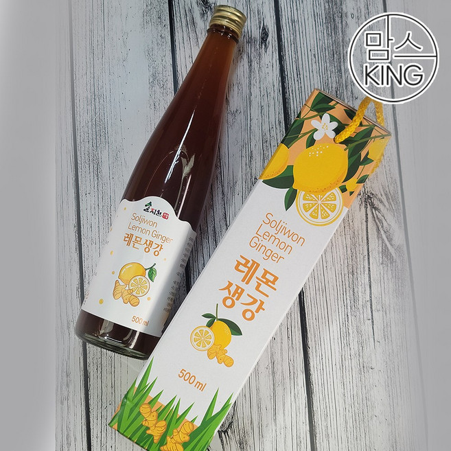 [맘스킹] 솔지원 레몬생강청 생강차 500mlX2병, 2개입, 1박스