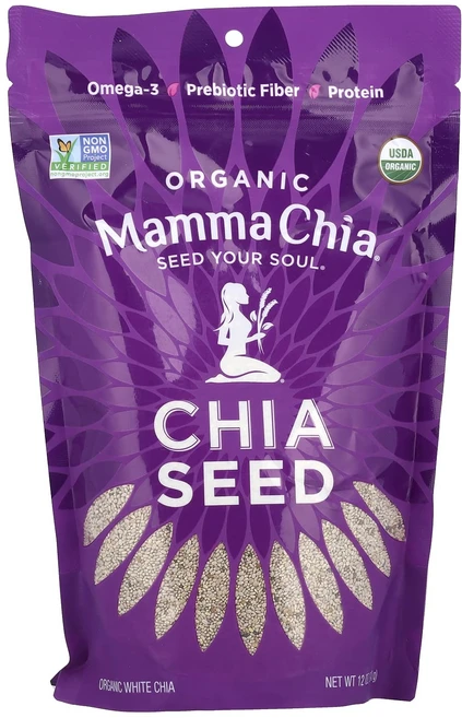 건강챙기세요 Mamma Chia 유기농 화이트 치아씨 340g(12oz) 백살까지오래오래, MammaChia유기농화이트치아씨340g12oz, 340g, 1개 - 쿠팡