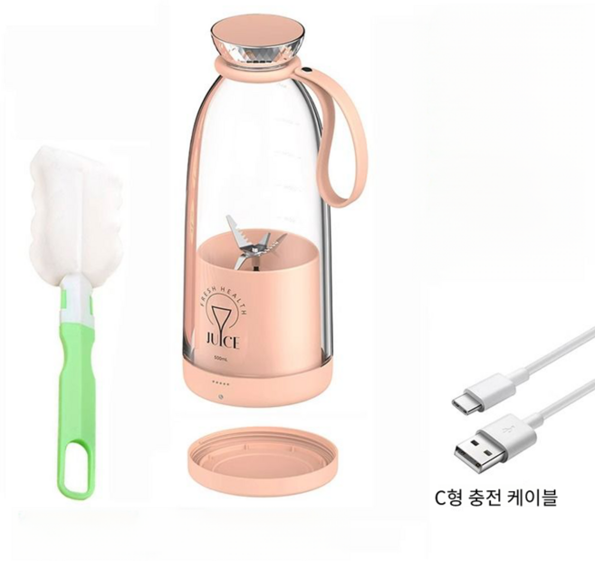 후니직구 텀블러 믹서기, 핑크 500ml