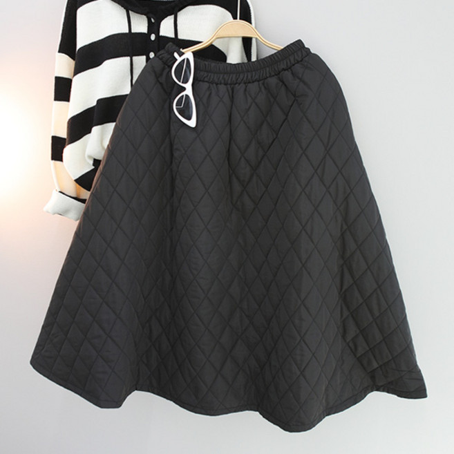 달콩 겨울스커트 롱치마 퀼팅A라인패딩롱스커트