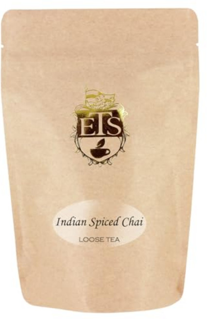 잉글리시 티 스토어 루즈 리프 인디언 스파이스드 차이 티 Indian Spiced Chai Tea Pouches - 4oz | Loose Leaf Black Tea with T, N/A, 4 온스 (1팩), 1개
