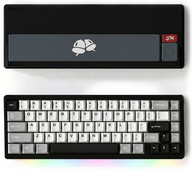 Nut65 풀알루미늄 볼캐치 마그네틱 커넥터 유무선 3모드 기계식키보드, 영문각인, 블랙