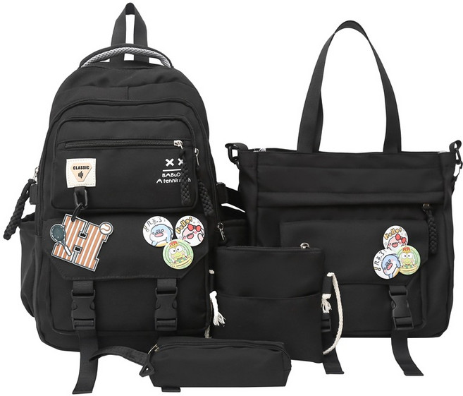스토리원 남녀공용 4종세트 학생 책가방 백팩 뱃지세트 U-SSBG043