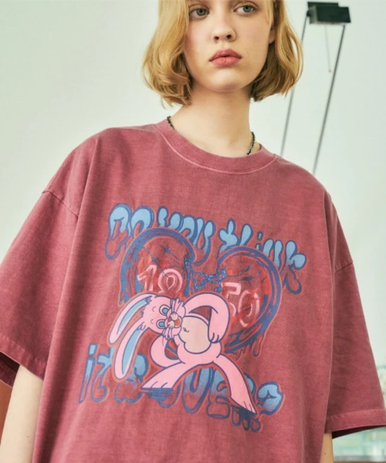 CPGN STUDIO Mad Hoppi 피그먼트 반팔티 더스티핑크 104504 - 쿠팡