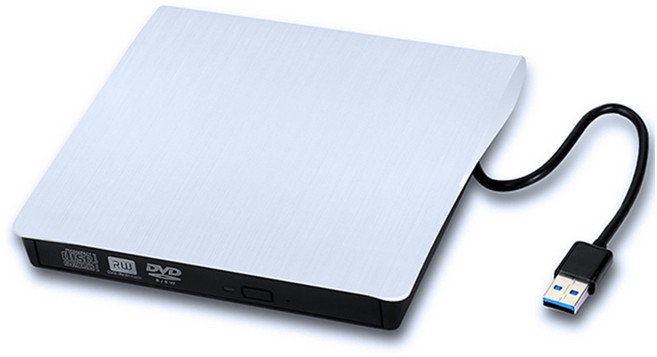 ZHENWEI 震威 USB外接式DVD光碟機, 髮絲紋白色, 1個