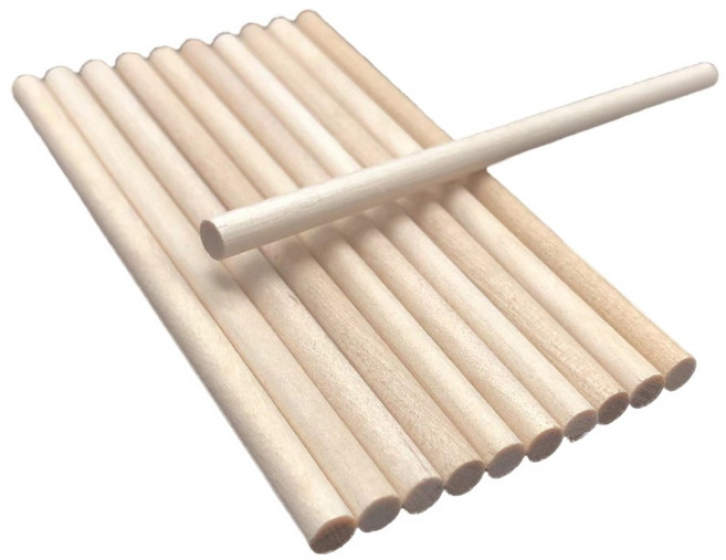 숲인더시티 우드 공예용 diy 나무막대, 10개, 지름1.2cm 길이50cm