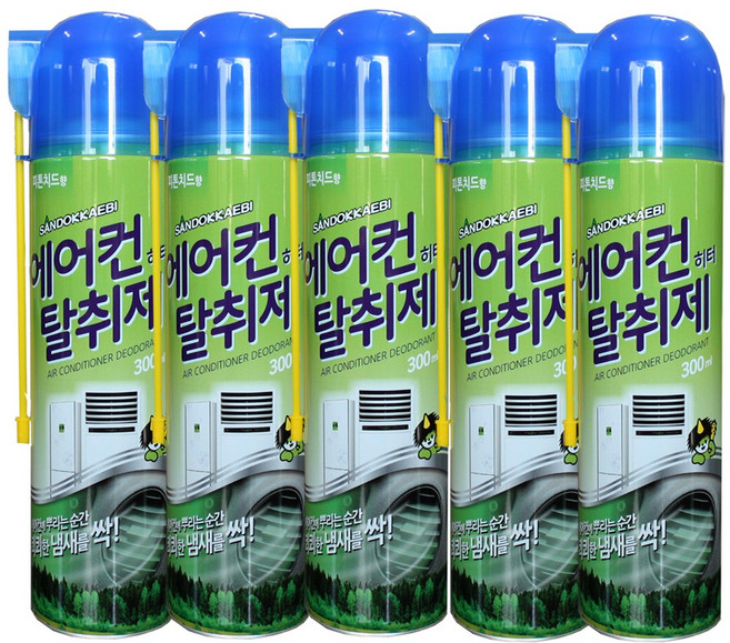 산도깨비 에어컨 히터 탈취제 300ml, 5개