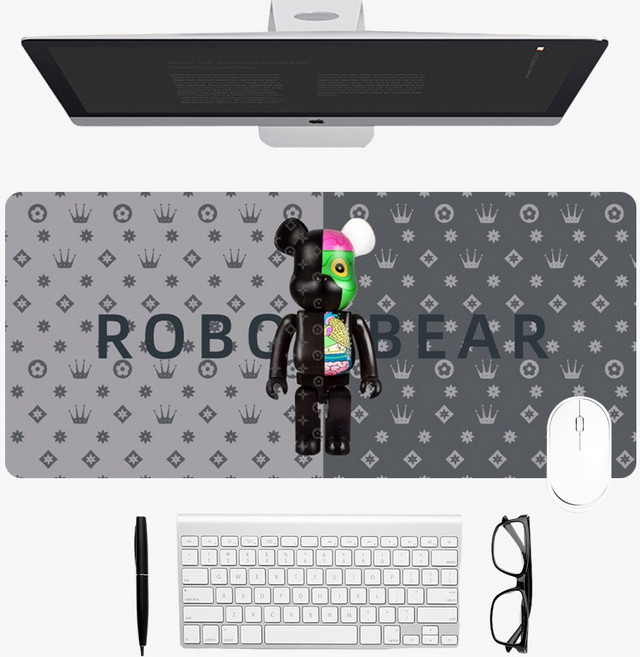 감성픽 베어브릭 곰돌이 마우스 장패드, 1개, 로열그레이