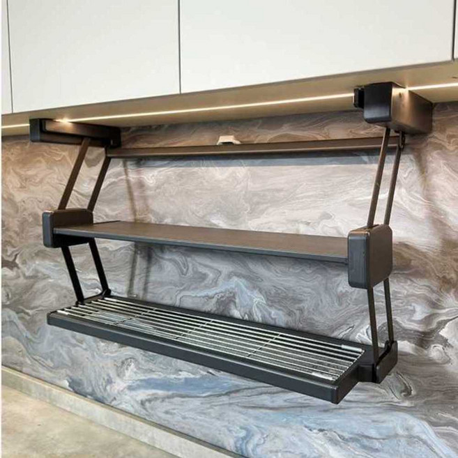 주방 상부장 리프트 선반 싱크대 2단 풀다운 건조대 무타공