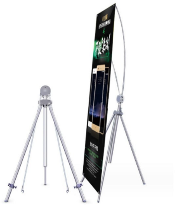 x 배너 거치대 접이식 알루미늄 실외 입간판 거치대 광고 매장 패드 사인 고무 보드, 실버