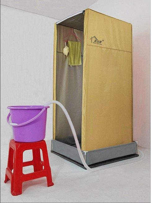 이동식샤워부스 간이 샤워실 현장 파티션 시골, 배수펌프