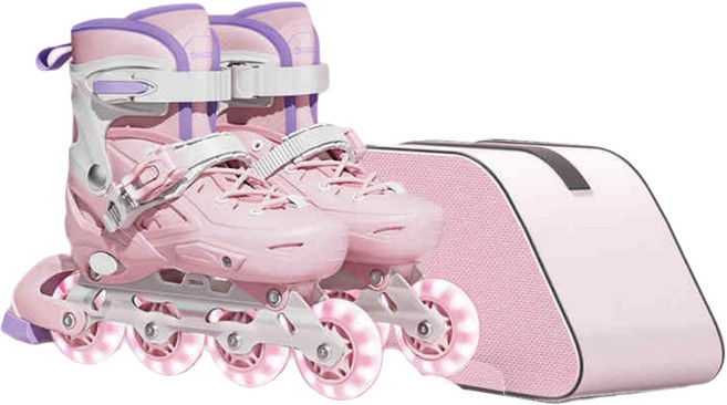 LED 롤러 블레이드 인라인스케이트 바퀴 달린 신발 휠, 핑크, 1개