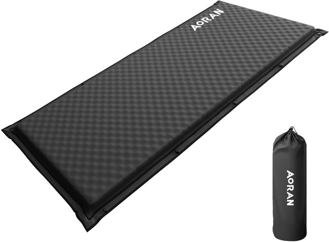 Aoran 캠핑침대 자충매트 방수 두꺼운 휴대용, 블랙