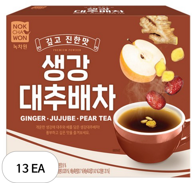 녹차원 생강대추배차 스틱, 15g, 15개입, 13개