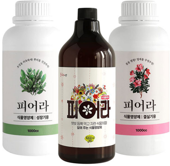 꽃피우는시간 뉴 피어라 올인원 원예영양제 성장기 결실기, 3개, 1L