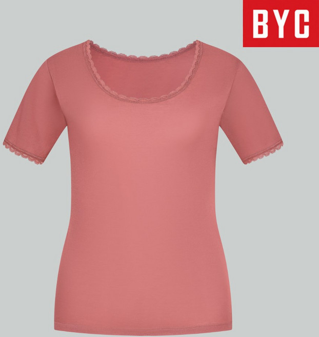 BYC 비와이씨 레이스 면3부 반팔상의 순면 100% 빅사이즈런닝 빅사이즈반팔런닝 여성런닝속옷