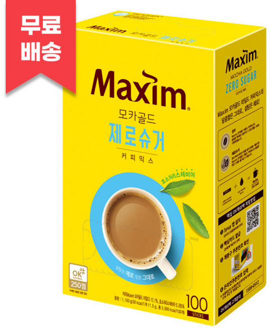 동서식품 맥심 모카골드 제로슈거 커피믹스 100T, 1