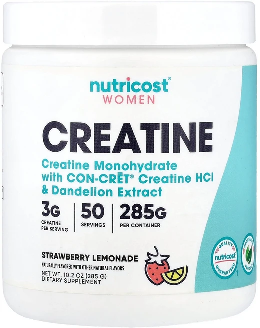 뉴트리코스트 Nutricost 여성용 크레아틴 딸기 레모네이드 맛 285g10.2oz141496원산지:기타, 1개, 289g - 쿠팡
