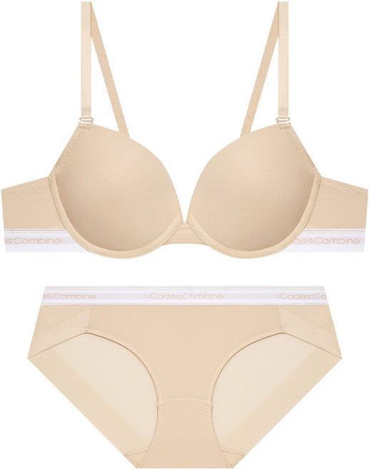 코데즈컴바인이너웨어 뮤트톤 에어로쿨 브라 햄팬티 세트_스킨