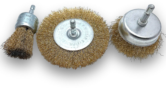 툴레보 전동드릴 임팩드릴용 와이어 철 컵 육각 브러쉬 3종 세트, 1세트