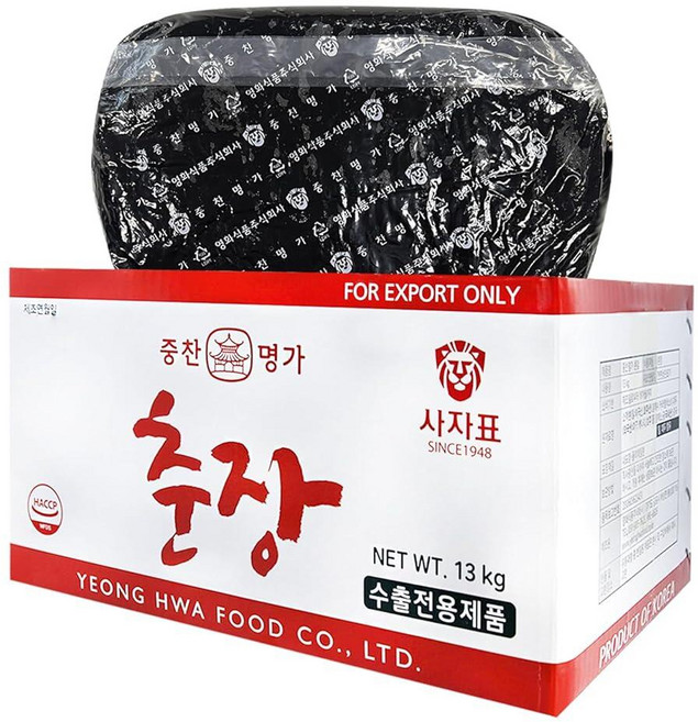 벌크 한국 춘장 검은콩 페이스트 13kg(459온스) - 전문가 등급 자장면 소스 정통 자장 맛130989, 13kg, 1