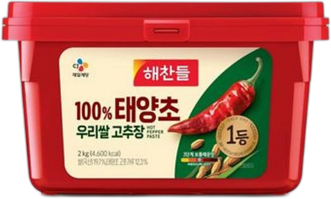 해찬들 100% 우리쌀 태양초고추장, 2kg, 1개