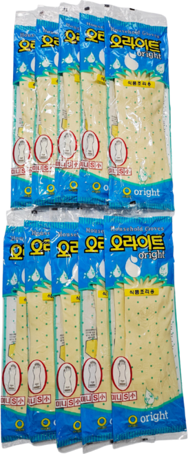 오라이트고무장갑 미니 소 10켤레 식품용, 아이보리, 소(S), 10세트