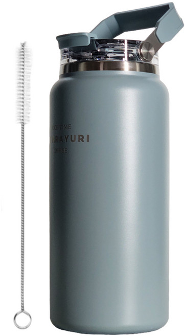 카에로 대용량 텀블러 1.5리터 1.2리터 보냉 보온 밀폐 여름 헬스 물통, 1개, 1.5L, 블루그레이