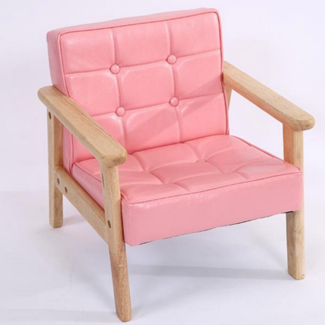 Mochae 유아소파 원목 어린이 쇼파 아기 소파 어린이의자 바른자세 유아 소파 프리미엄 쇼파 PU소파 소프트의자 1인/2인 소파 아기가구 아이 선물, 핫핑크