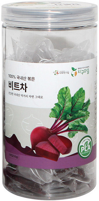 지구마을 생분해필터 PLA 국내산 비트차 삼각티백차, 1g, 50개입, 1개