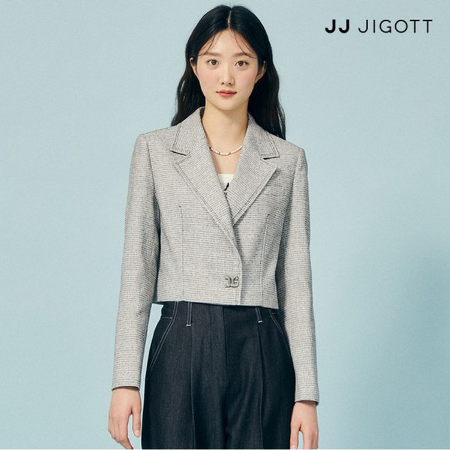 JJ지고트 롤업 테이프 메탈 장식 크롭 재킷 GP3A0JKJ81