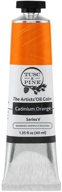 Tusc & Pine 아티스트 오일 페인트 - 티타늄 화이트 (아마씨) 40ml 황변 없음 풍부하고 크리미 한 일관성 최대 안료 부하 소량 가공 페인트 전문 아티스트, 1개(1개입), 카드뮴 오렌지