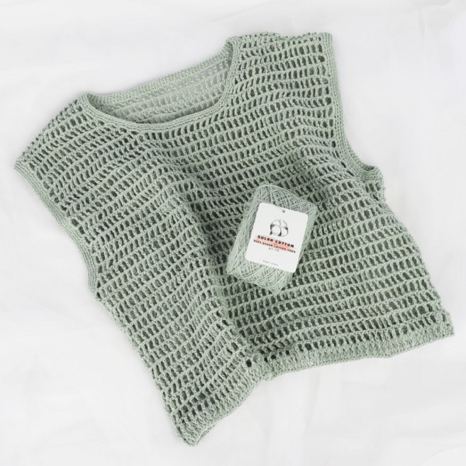 [뜨개DIY] 라운드 네트 베스트 / 코바늘조끼 솔라코튼 나시 슬리브리스 뜨기(영상포함), 02 아이보리(샘플), 1개