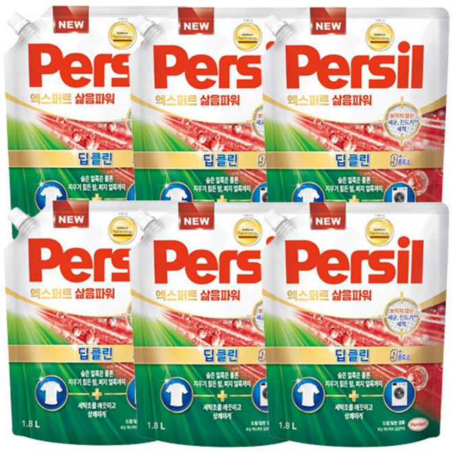 퍼실 엑스퍼트 삶음파워 드럼/일반 겸용 1.8L x 6개