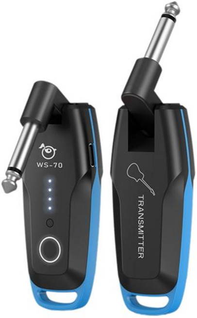 기타 무선 송신기 수신기 세트 블루투스 연결 --70 충전식 멀티 채널 시스템 악기, 1개, 01 Blue  black